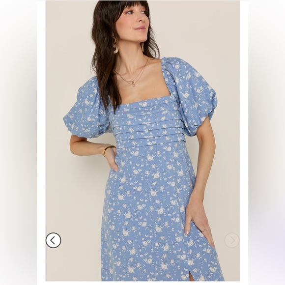 Petra Pleated Upper Floral Midi Dress - Picture 4 of 6